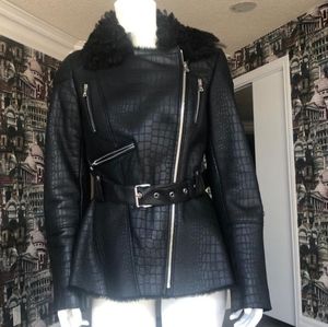 Natural sheepskin coat.